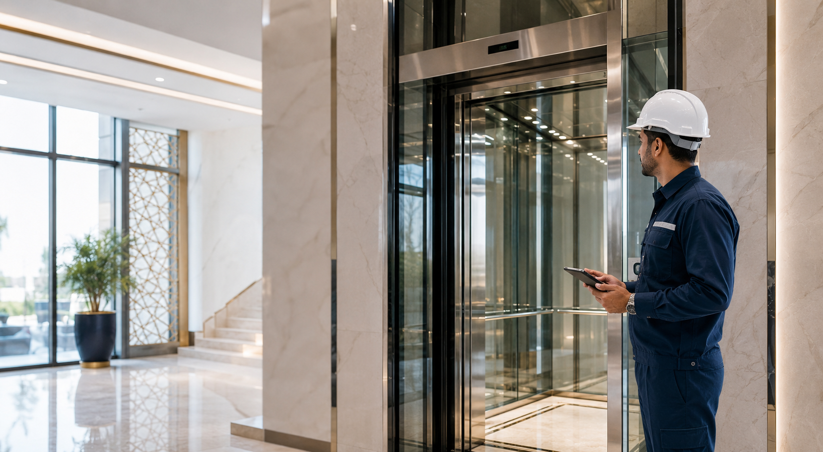 فني تركيب مصاعد في جدة من شركة ري أب للمصاعد